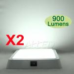 2X12V Cool White LED Square Ceiling Down Light Caravan Motorhome RV Roof Lamp Pa...