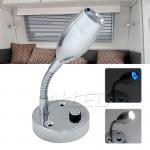 12V Cool White Flexible Task LED Reading Lamp Bedside Lamp Boat/Caravan/Laptop/B...