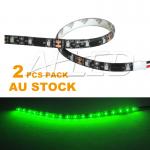 2X12V Green Waterproof Car Lamp 30cm LED DIY Flexible Interior/Exterior Strip Li...