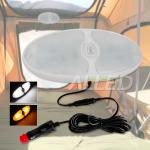 12V Coolwhite/Amber LED Oval Camping Light Kit with Cigarette Connector