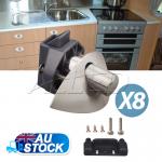 8xZinc Alloy Half Moon Handle Push Lock RV Caravan Cabinet Door Locks