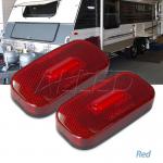 2X12V LED Oblong Red Side Marker Lights Car Caravan Clearance Indicator Lamp