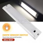 12V LED Strip Lights Under Tube Cabinet Lamp Swipe Sensor Silver Shell