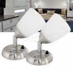 2X12V LED Reading Lights Frosted Glass Beside Wall Lamp 