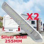 2X12V Silver Shell 255mm LED Awning Light