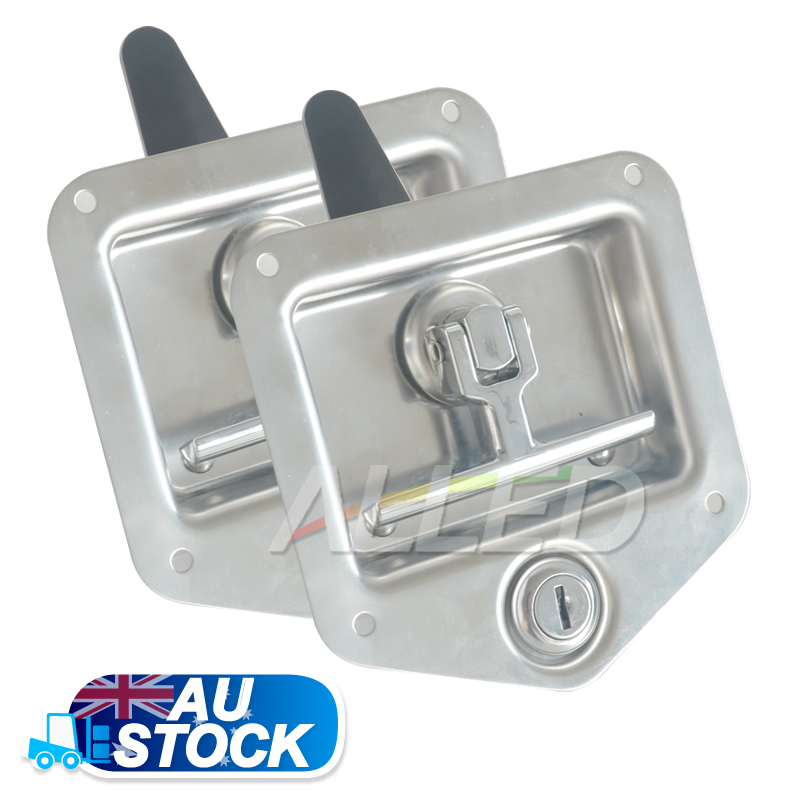 2xrecessed Folding T Handle Locks Rv Camper Trailer Aluminum Tool