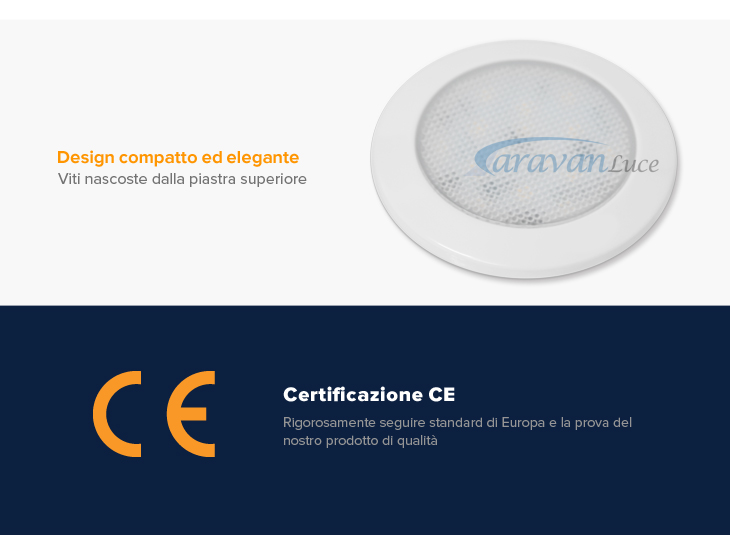 Plafoniera Led 12v Camper : Plafoniera a led v soffitto camper furgone barca mm bianco