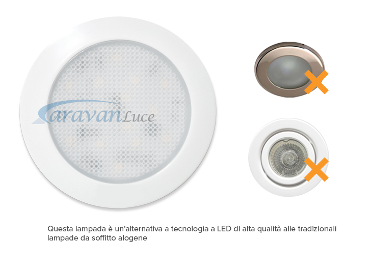 Plafoniere Led 12v Camper : Plafoniera a led v soffitto camper furgone barca mm bianco