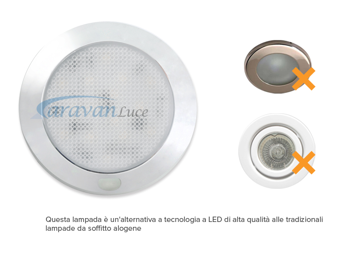 Plafoniere A Led 12v Per Camper : Plafoniera a led v soffitto camper furgone barca lm bianco