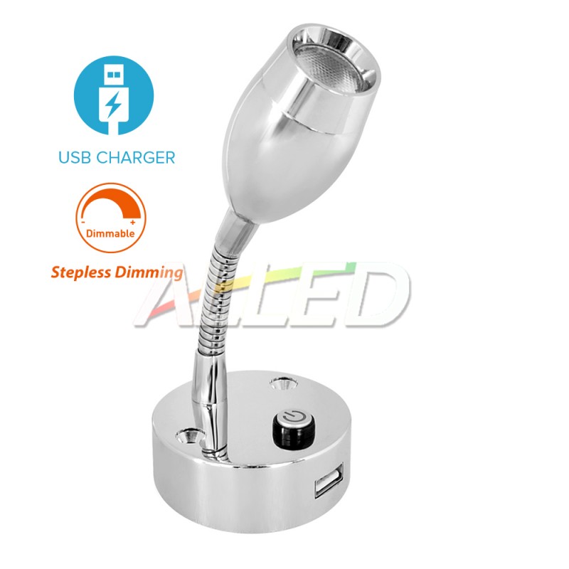 thumbnail image 2 of Marine 12V LED Flexible Reading Light - Red/White Dimming Chart Light For Boats, RVs, Caravans 2 of 12