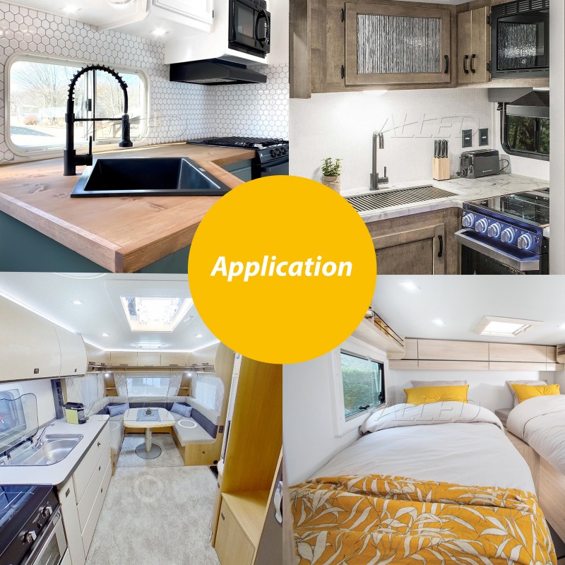 4PCS LED 12volt DC Square Recessed Ceiling Down Light for Caravan ...