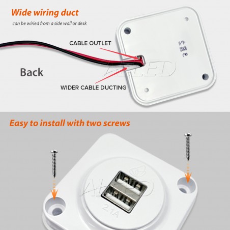 12v DC wall mounted dual USB portal, 24v DC wall mounted dual USB ...