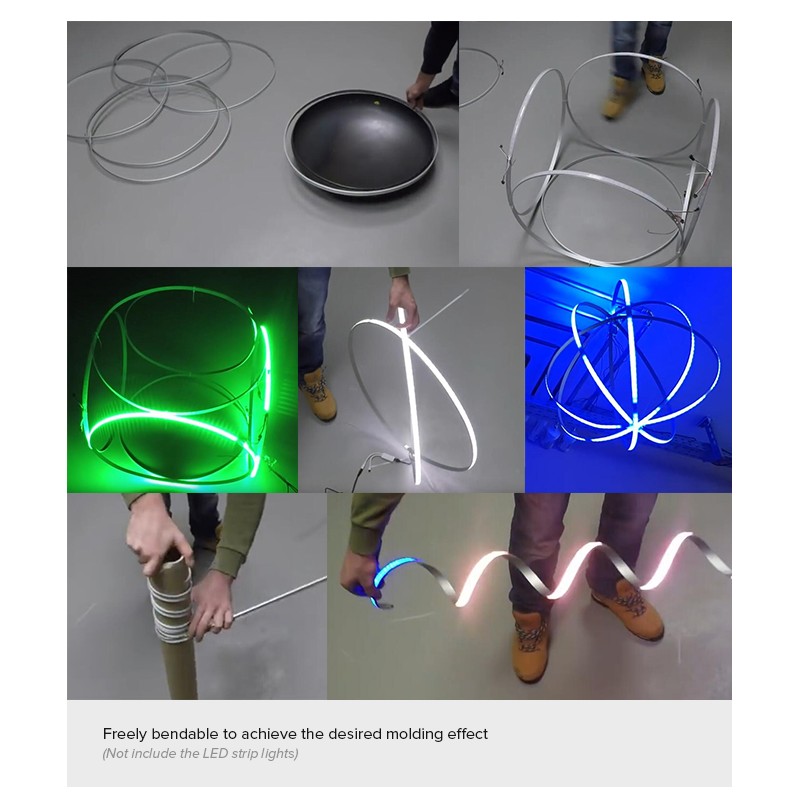 5pcs 1M Bendable Extrusion Alloy Aluminum Channel Bars, 100CM bendable