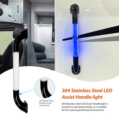Light Up Rv Handle 12volts LED Assist Handle light, RV Entry Door Assist Bar Lights, 12v ...