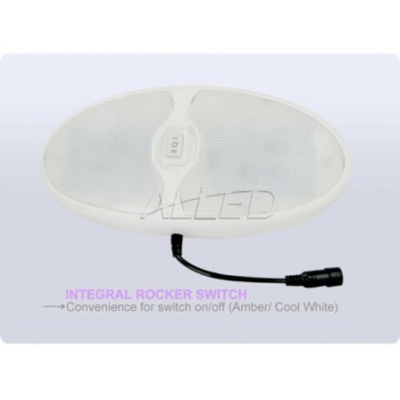 White/Amber LED Caravan Light - White Body