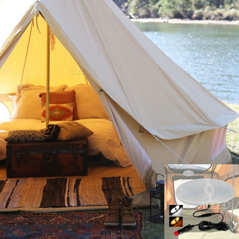 12v Cool White/Amber LED Camping Light Kit with Cigarette Connector