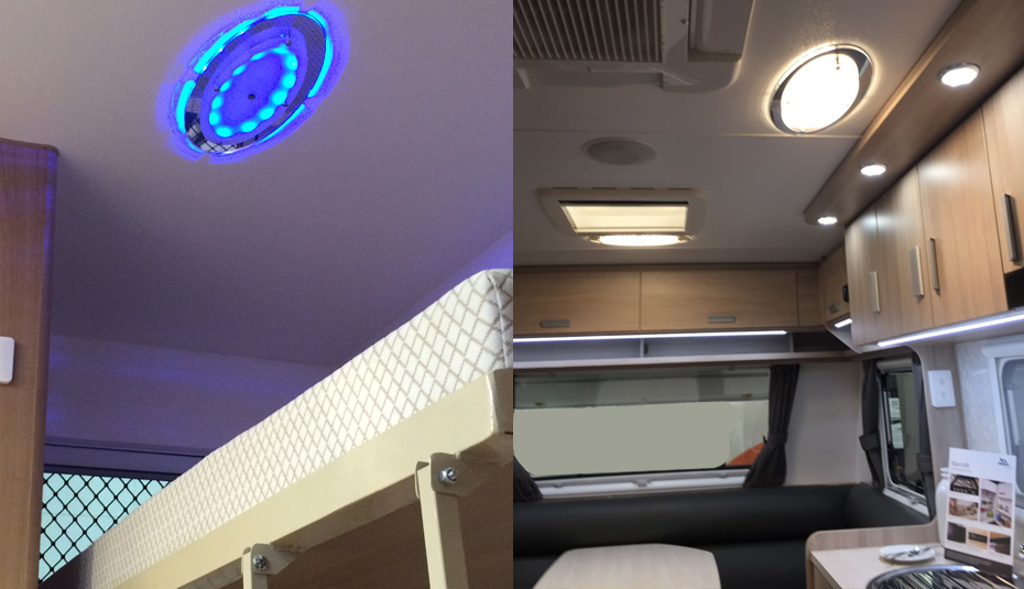 400mm 12V LED Deckenlampen Warmweiß/Blau Schalter Wohnwagen
