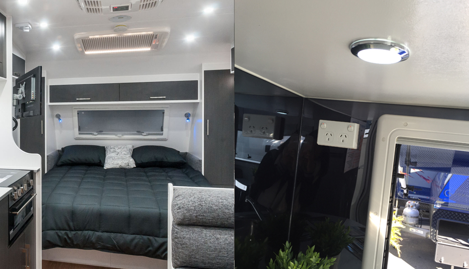 4X LED Dimmbar Deckenlampe Wohnmobil Spot Küche Wohnwagen Innenraumleuchte 12V